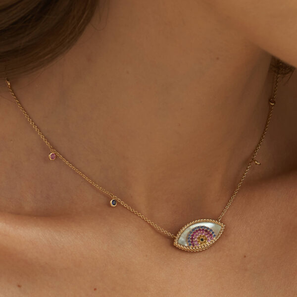 Sunburst Evil Eye Necklace | Foroworld |
