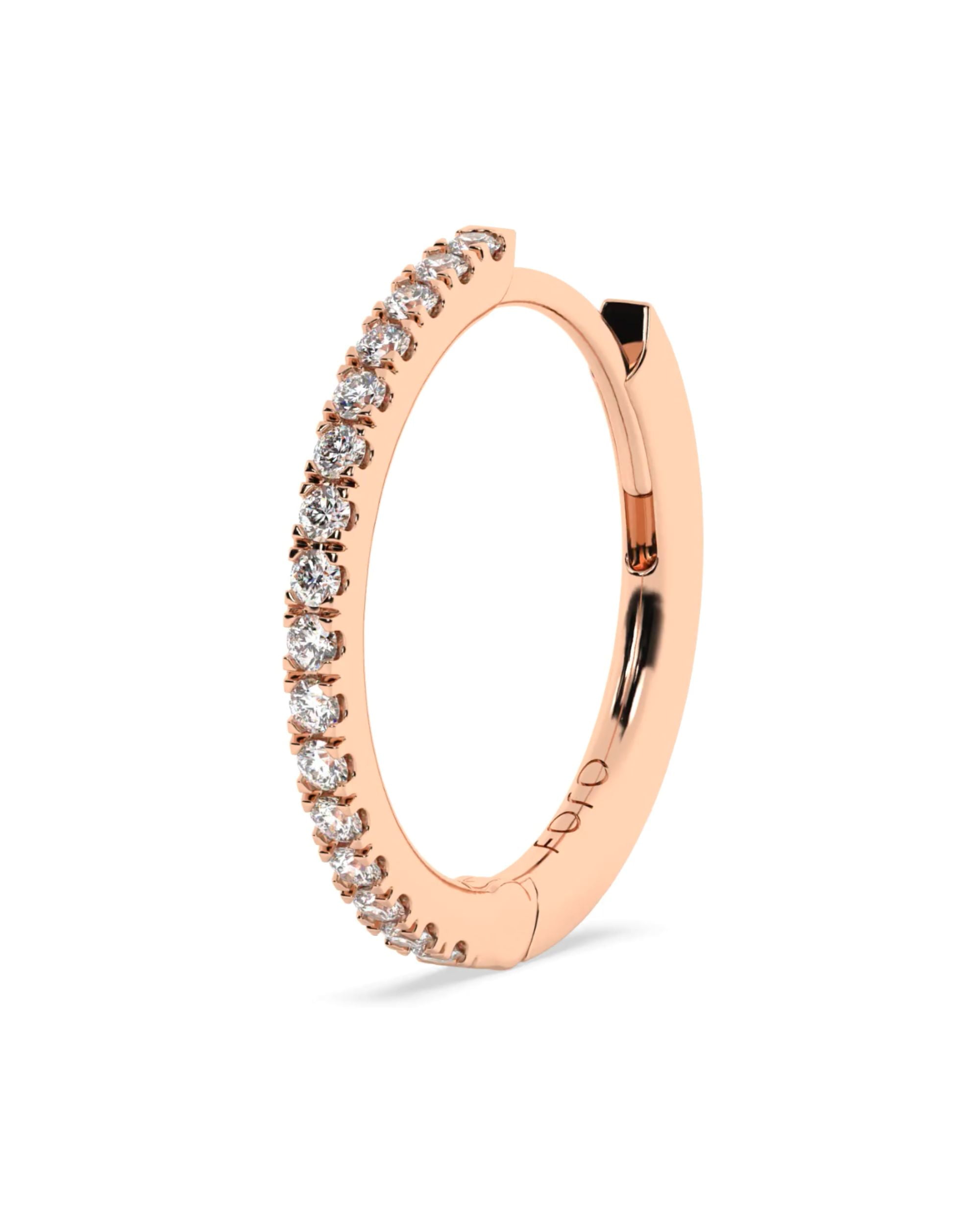 Classic 0.07ct Diamond Nose Ring (10mm) in Yellow Gold - Foroworld Jewelry